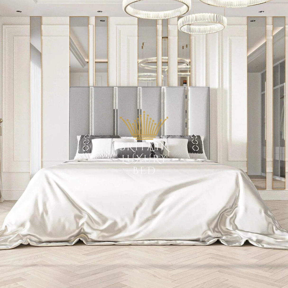Mirror Bed - Refined Serene Mirror Bed - Reflecting Opulence in the Ultimate Luxury Pro Series
