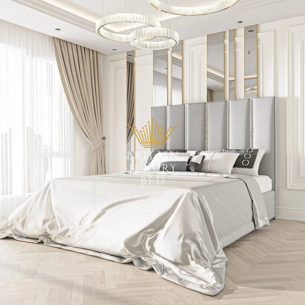 Mirror Bed - Refined Serene Mirror Bed - Reflecting Opulence in the Ultimate Luxury Pro Series