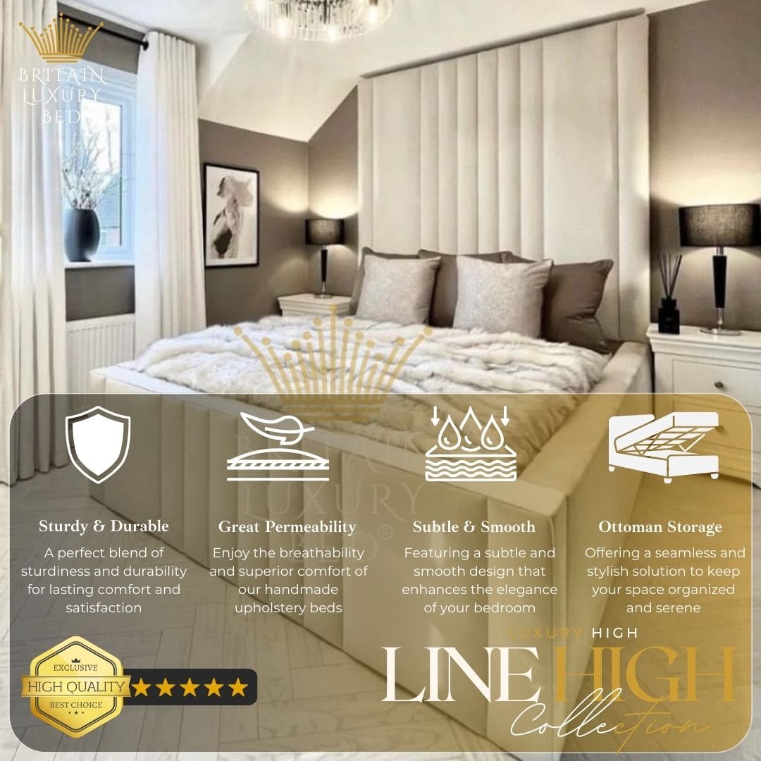 Line High Zenith Designer Bed - Tranquil Elegance in the Ultimate Luxury Pro Series