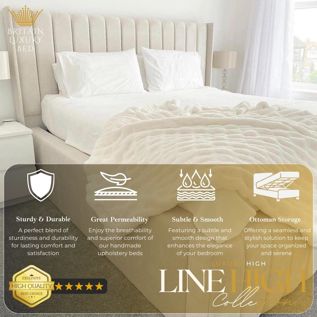 Windermere Luxury Wing Bed - 18'' Sides of Opulent Elegance in the Ultimate Luxury Pro Series