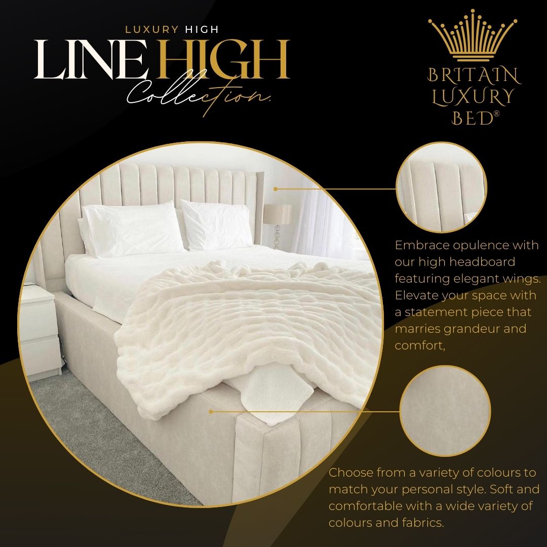 Windermere Luxury Wing Bed - 18'' Sides of Opulent Elegance in the Ultimate Luxury Pro Series